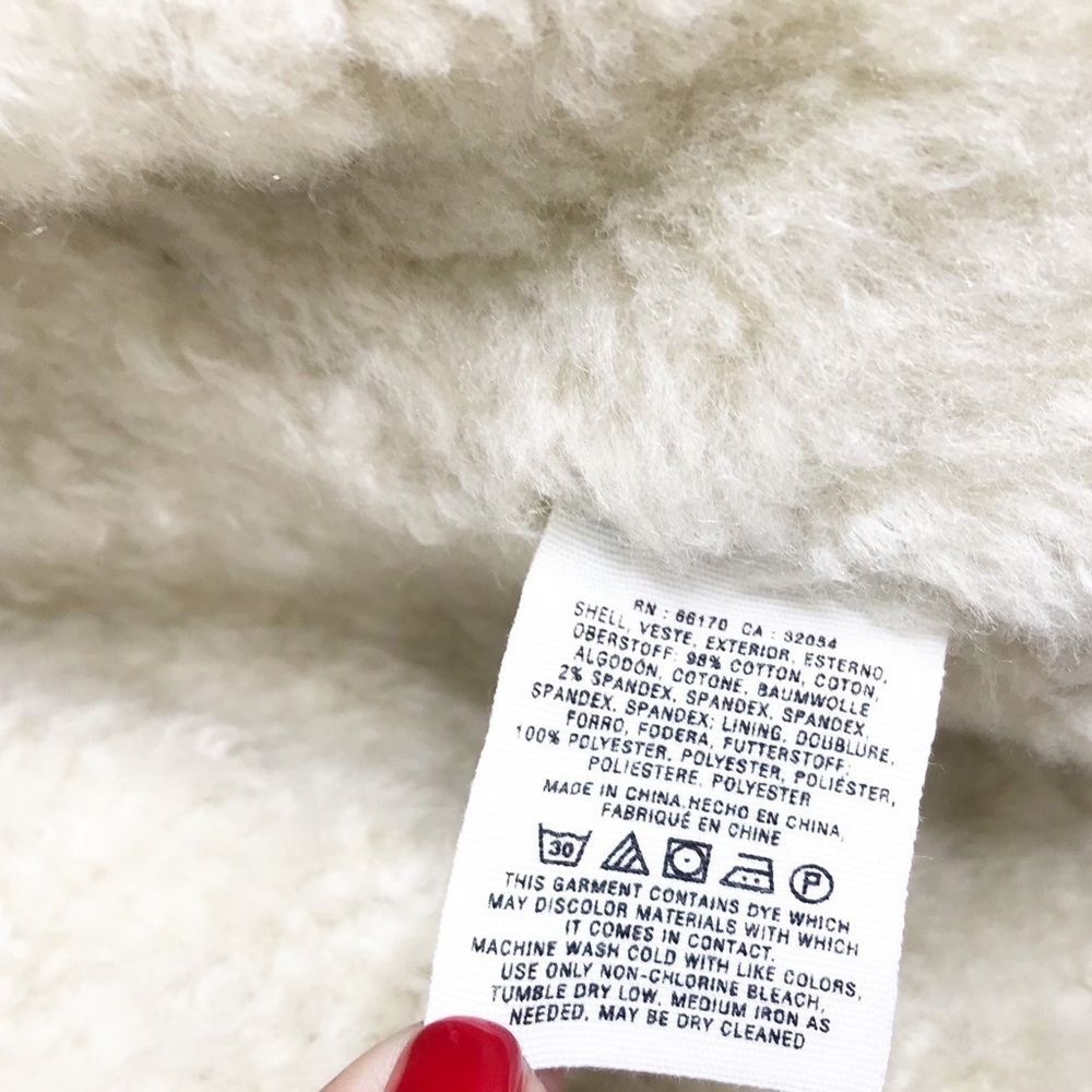 ANTHRO DAUGHTERS OF THE LIBERATION Denim Sherpa Fur Vest M - Picture 8 of 9